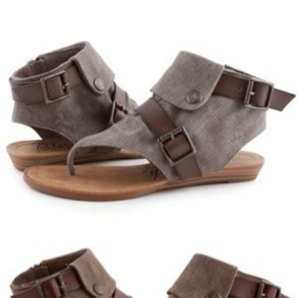 In Search Of Blowfish Blume sandals 8.5 gray/tan